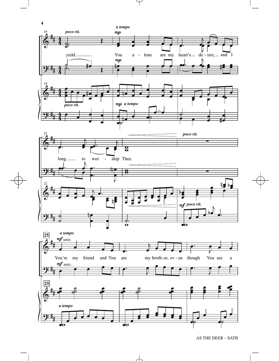 As the Deer (arr. Tom Fettke) 4-Part scores gallery preview page 3