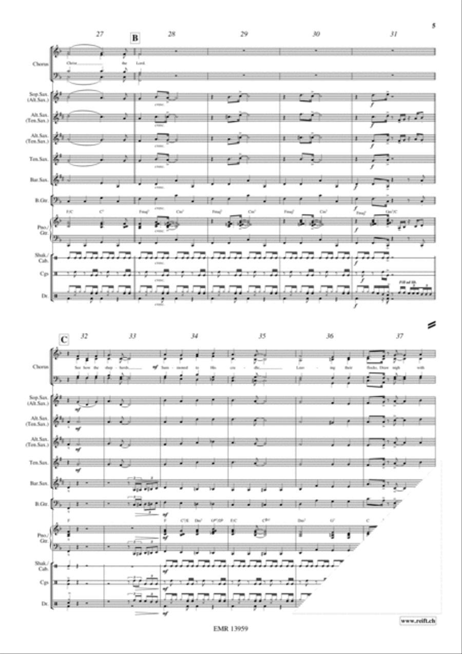 Adeste Fideles Adeste Fideles Saxophone Quintet scores gallery preview page 6