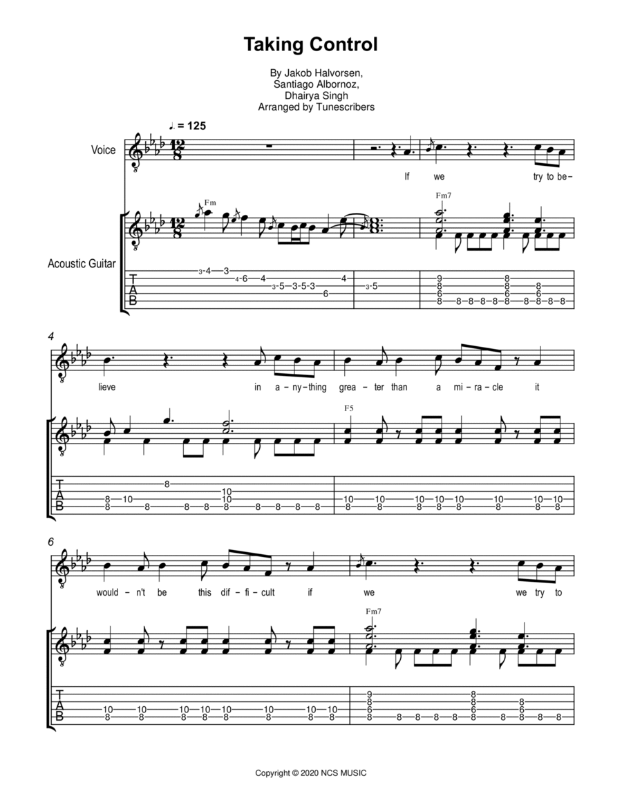 Taking Control Taking Control Guitar Tablature scores gallery preview page 1