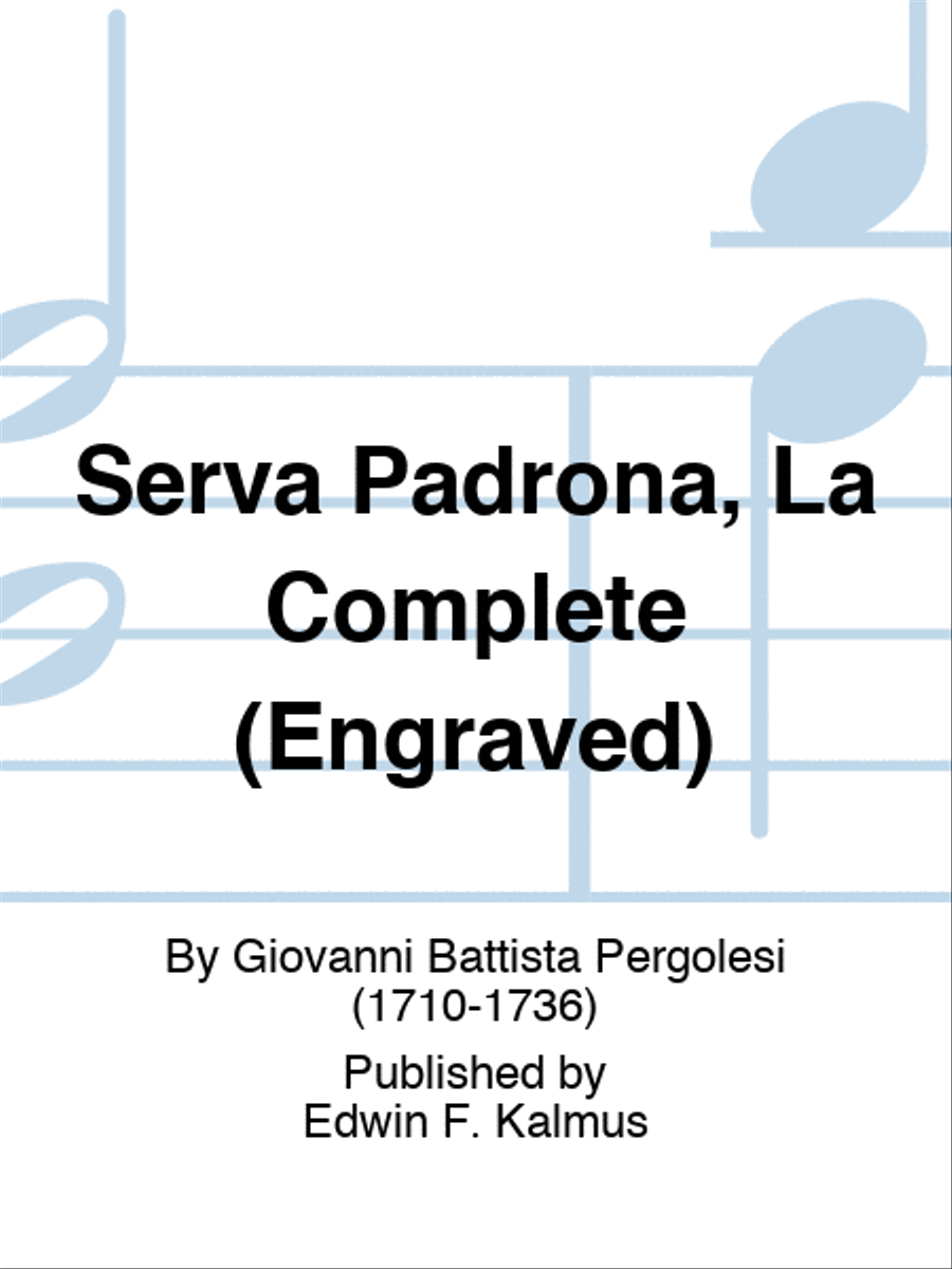 Serva Padrona, La Complete (Engraved) Score scores gallery preview page 1