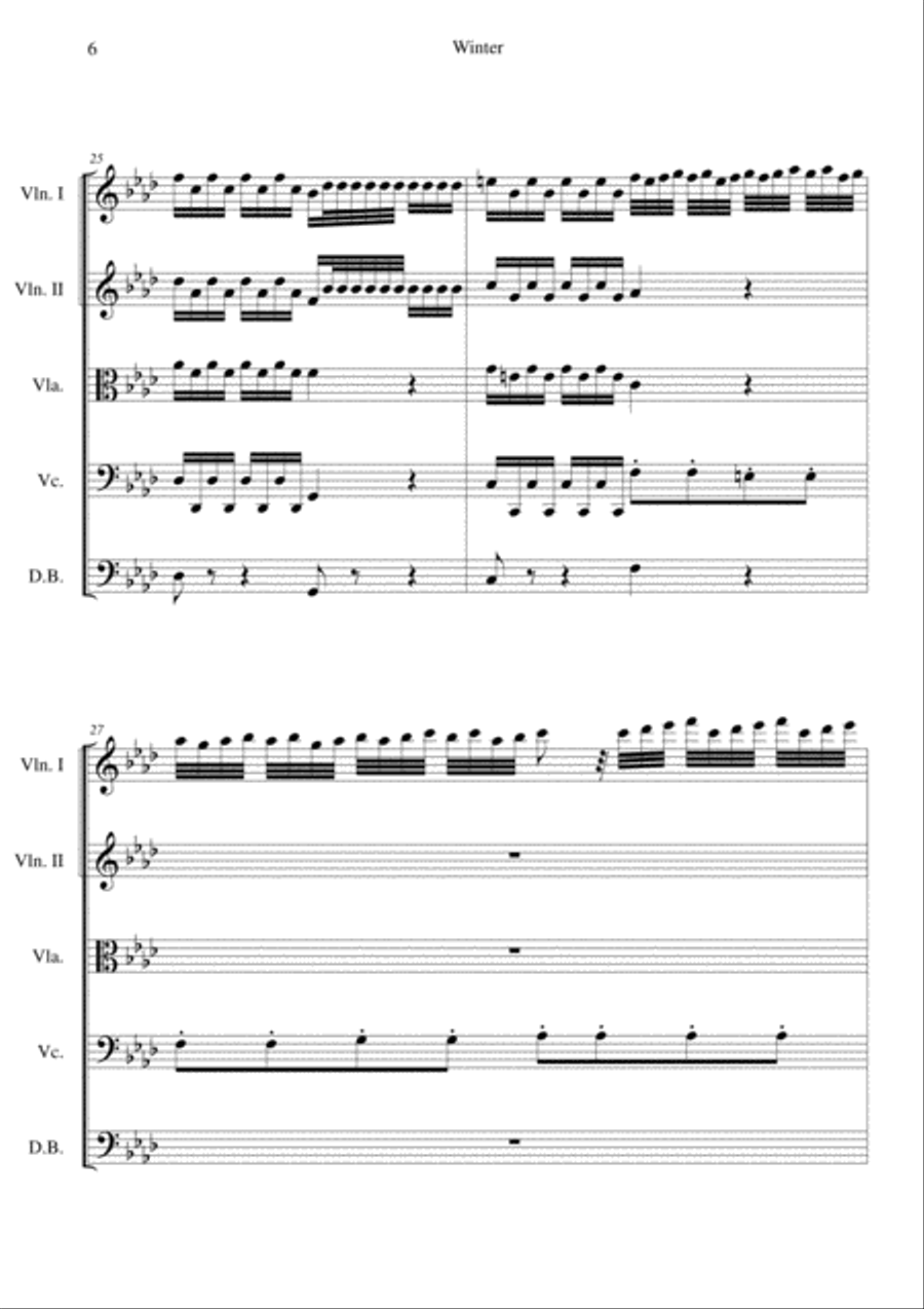 The Four Seasons - Winter 1st Movement Cello scores gallery preview page 6