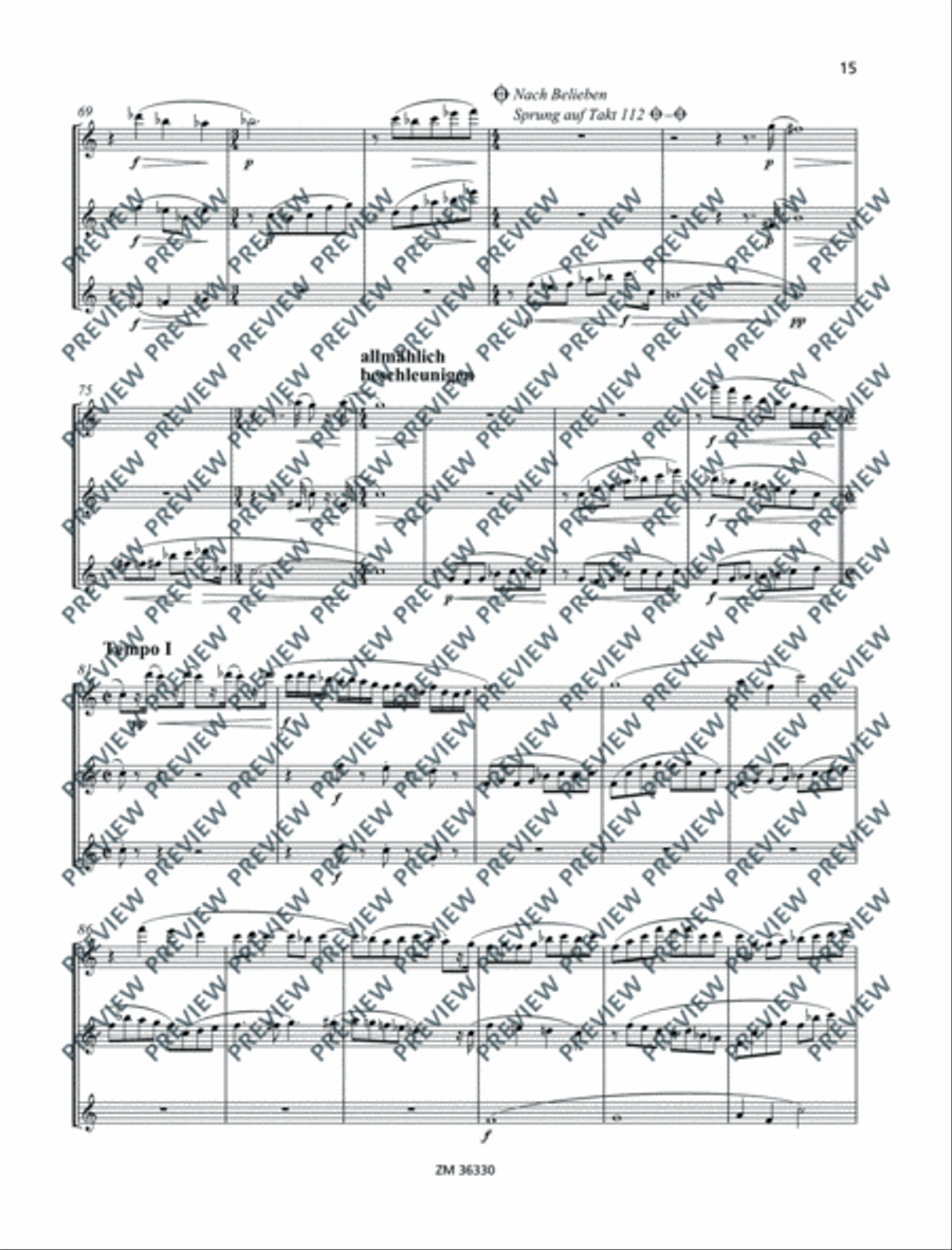 Drei aulische Gesänge Flute Trio scores gallery preview page 16