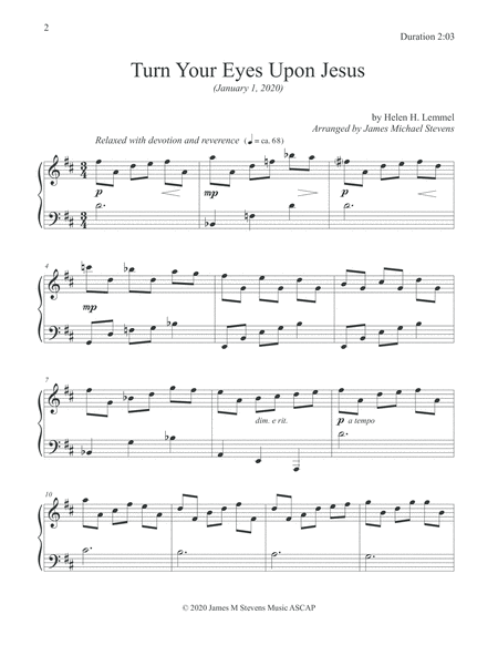 Turn Your Eyes Upon Jesus - 2020 Piano Arrangement image number null