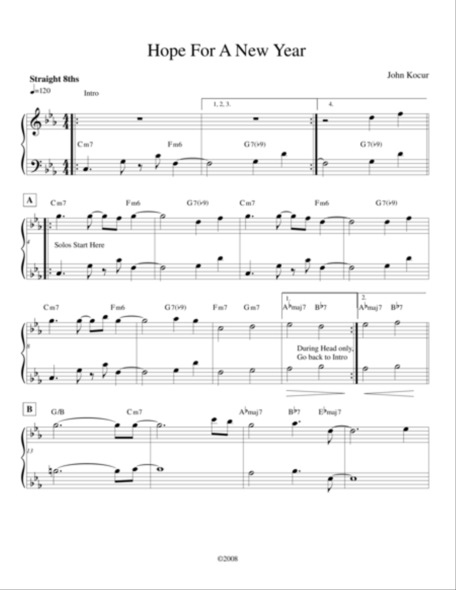 Hope For A New Year Jazz Ensemble scores gallery preview page 1