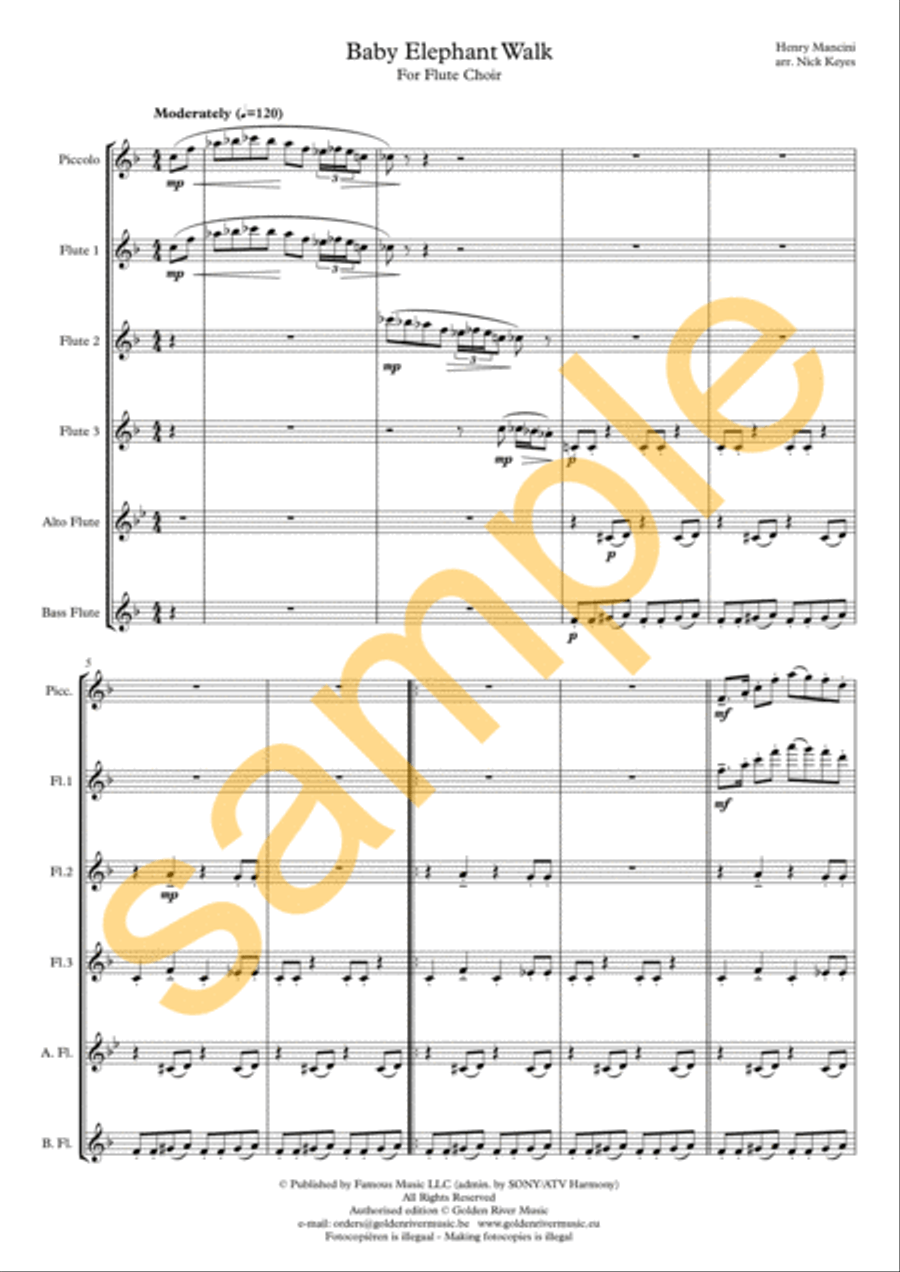 Baby Elephant Walk Flute scores gallery preview page 2