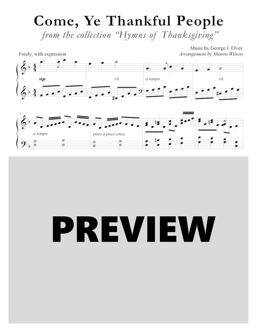 Hymns of Thanksgiving (A Collection of One-Page Hymns for Solo Piano) Piano Solo scores gallery preview page 6
