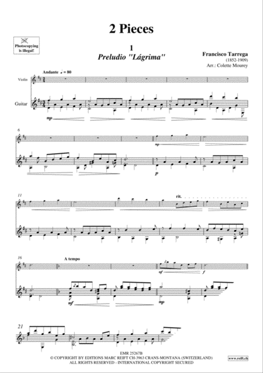 2 Pieces Violin scores gallery preview page 3