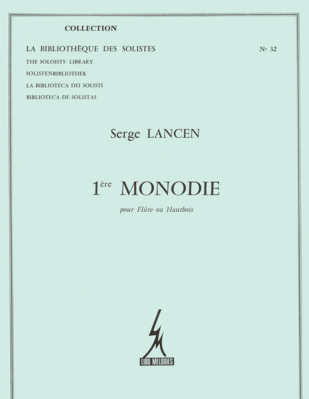Lancen 1ere Monodie Ou Hautbois Seul Lm032 Flute Solo Book