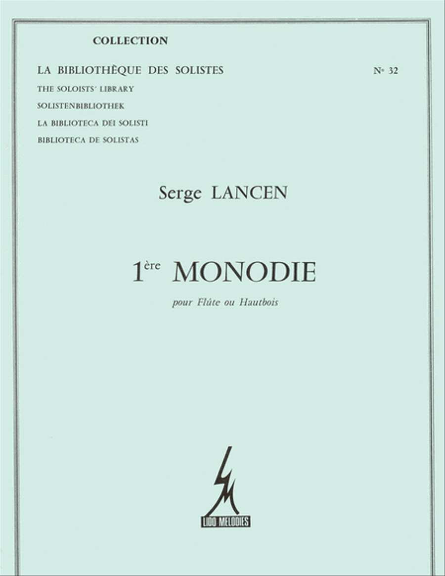 Lancen 1ere Monodie Ou Hautbois Seul Lm032 Flute Solo Book Flute Solo scores gallery preview page 1