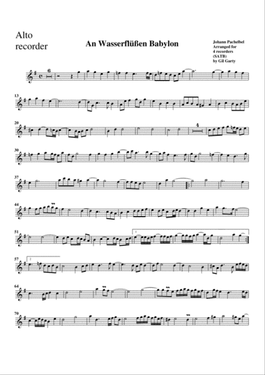 An Wasserfluessen Babylon (arrangement for 4 recorders) Recorder scores gallery preview page 5