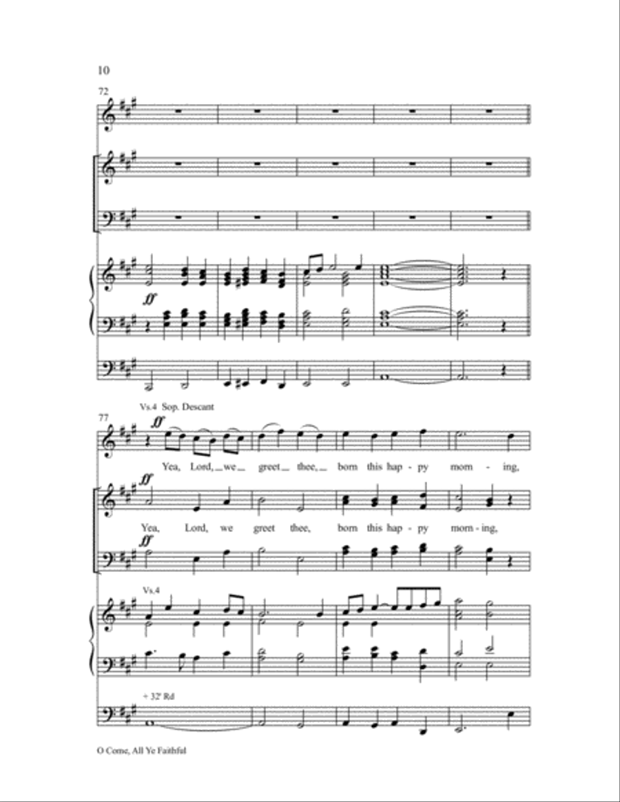 O Come, All Ye Faithful Choir scores gallery preview page 10