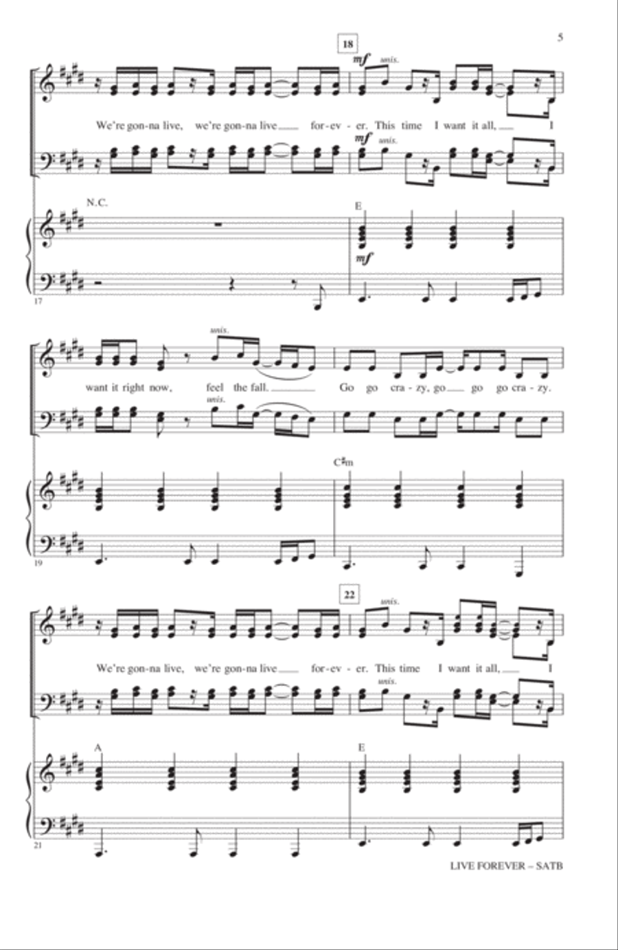 Live Forever (arr. Roger Emerson) 4-Part scores gallery preview page 4