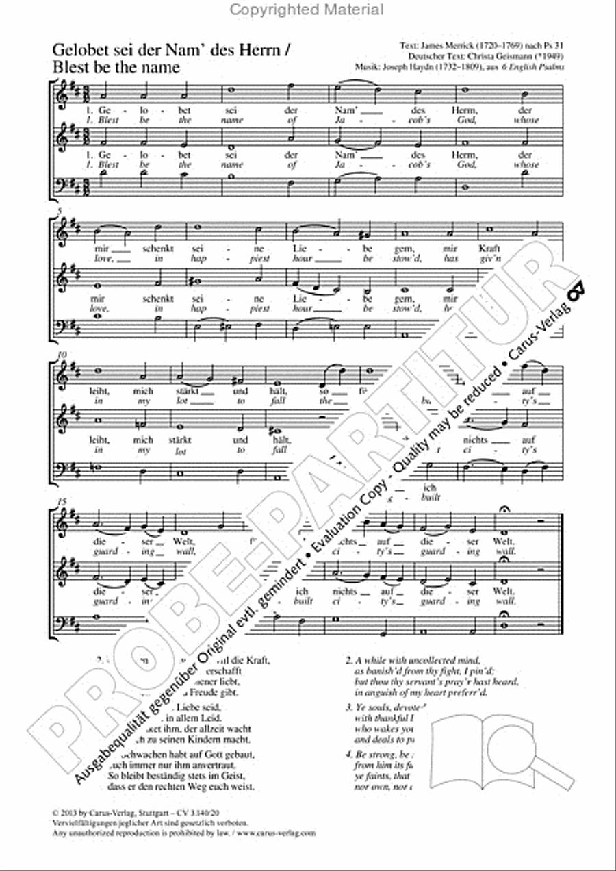 Blest be the name of Jacob's God 3-Part scores gallery preview page 2