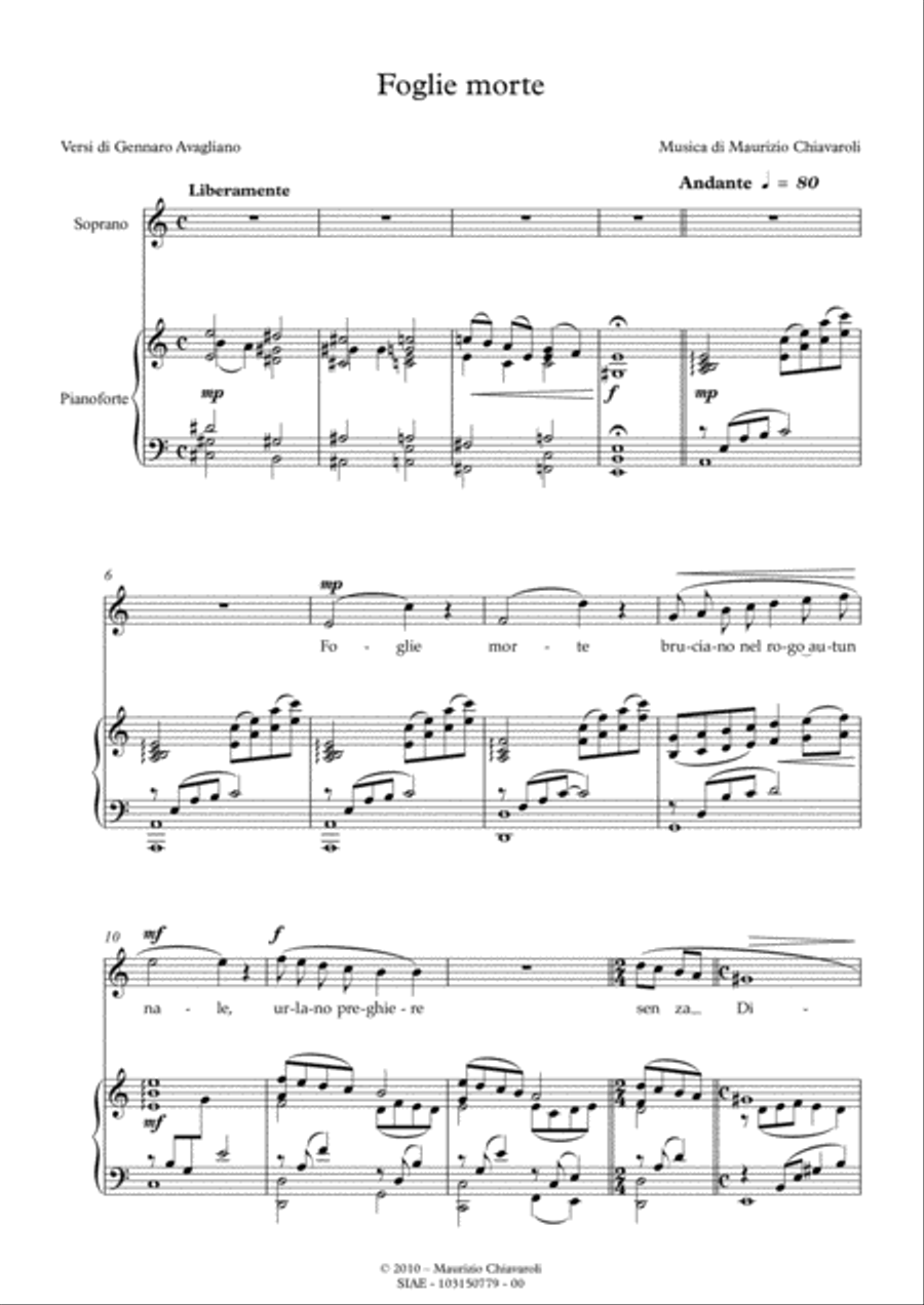 Foglie morte High Voice scores gallery preview page 1