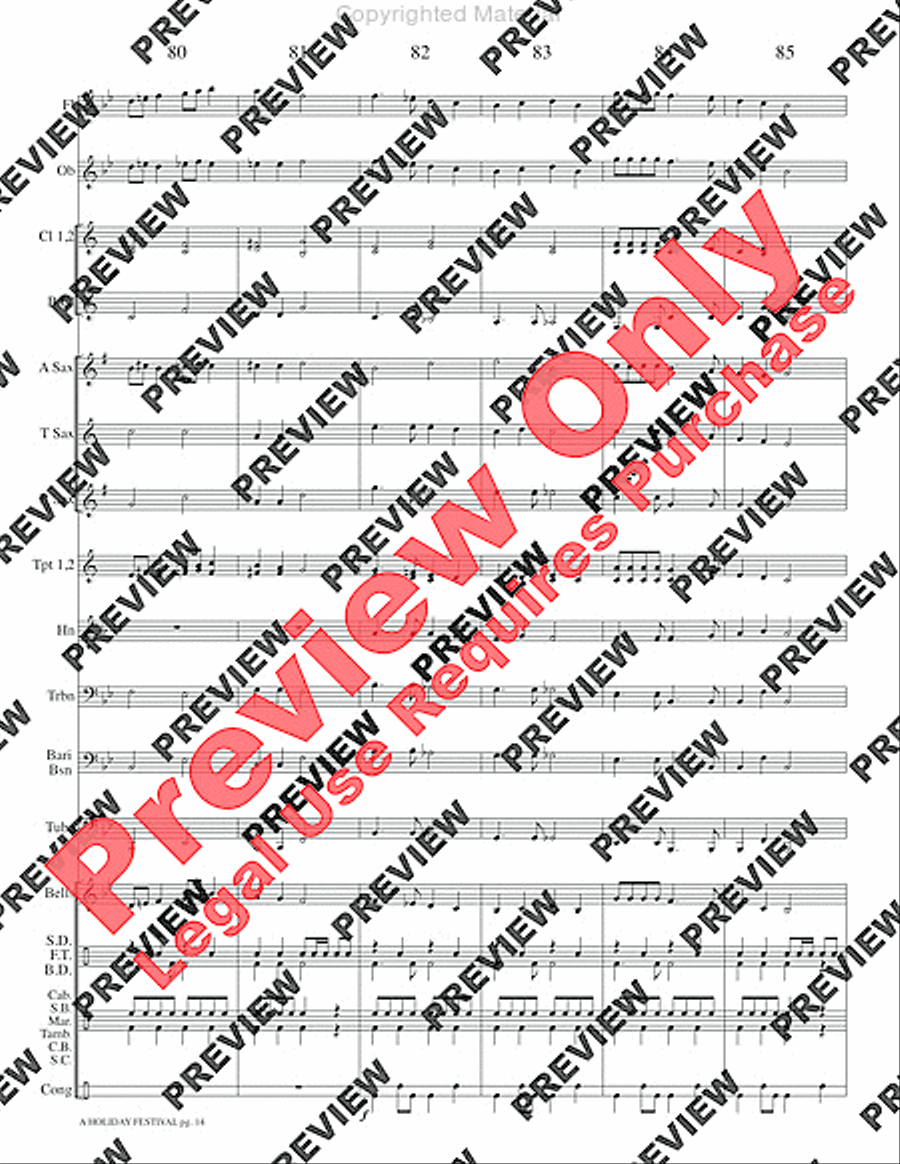 A Holiday Festival Concert Band scores gallery preview page 17