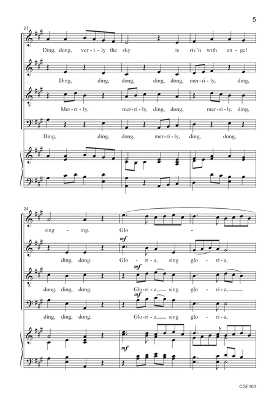 Ding! Dong! Merrily on High 4-Part scores gallery preview page 5