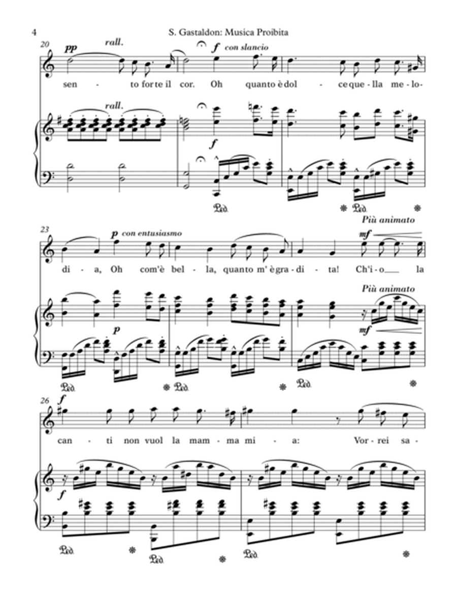S. Gastaldon: Musica Proibita (transposed to C Major)