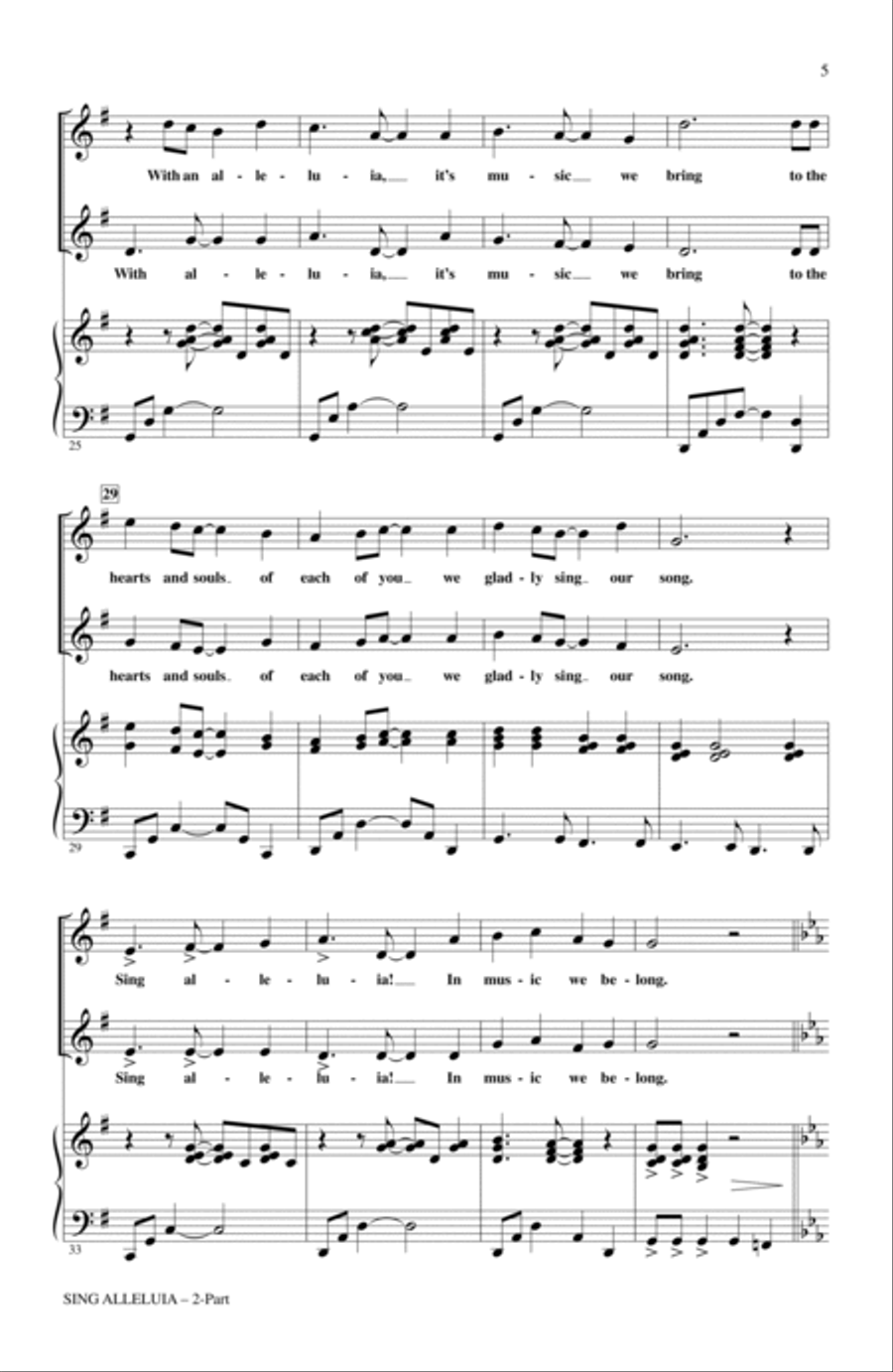 Sing Alleluia! (In Music We Belong) 2-Part scores gallery preview page 3