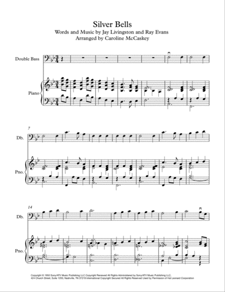 Silver Bells Double Bass scores gallery preview page 2