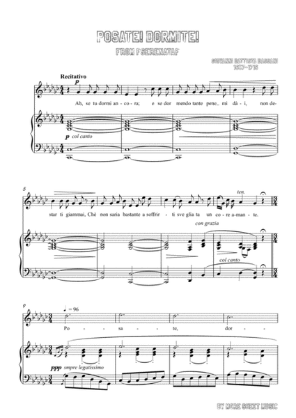 Bassani-Posate! Dormite! in G flat Major,for voice and piano image number null