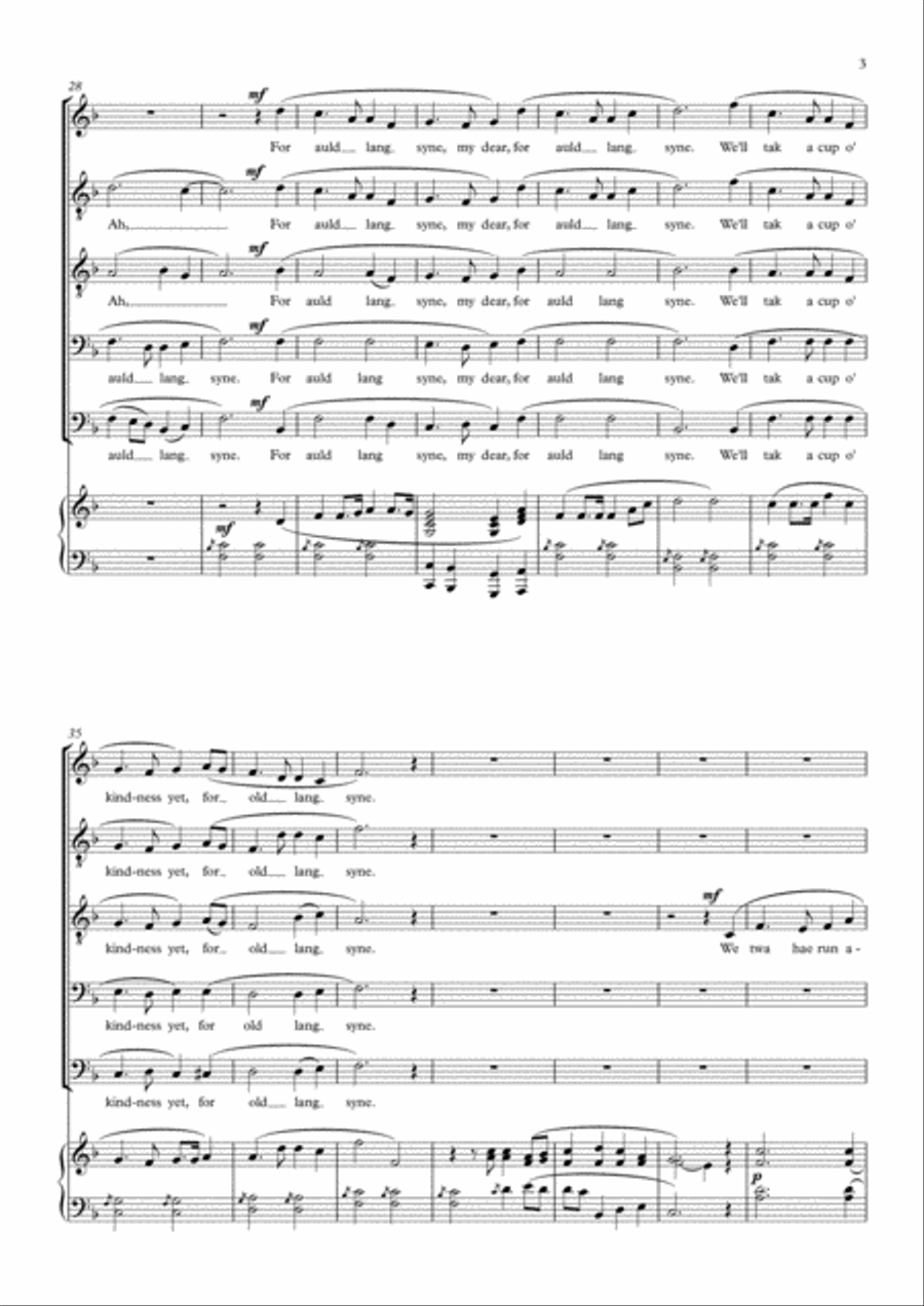 Auld Lang Syne (ttbb) TTBB scores gallery preview page 3