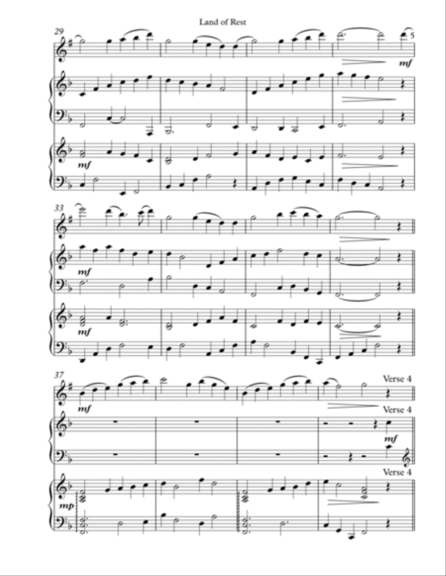Land of Rest, Trio for Bb Clarinet, Harp, Piano B-Flat Clarinet scores gallery preview page 5