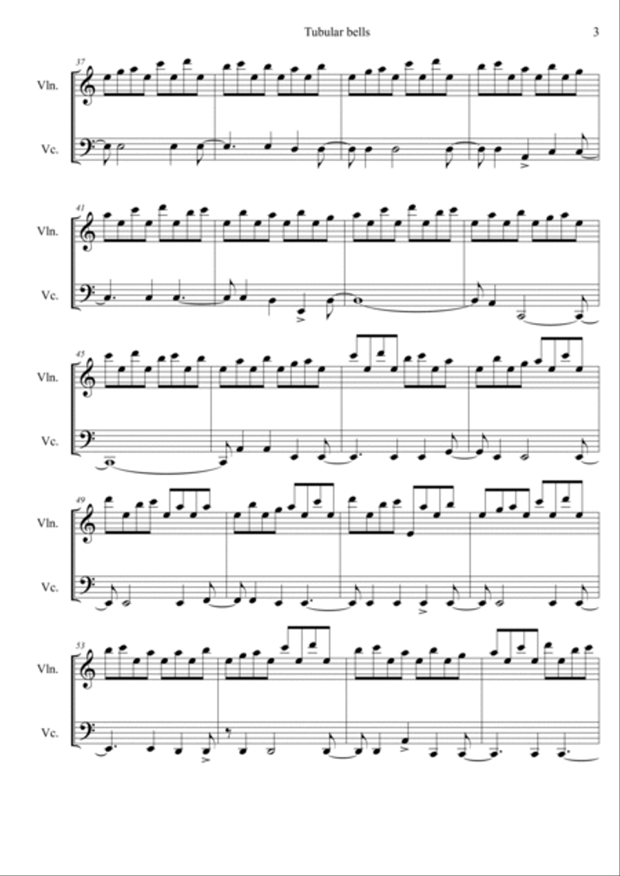 Tubular Bells Tubular Bells String Duet scores gallery preview page 3