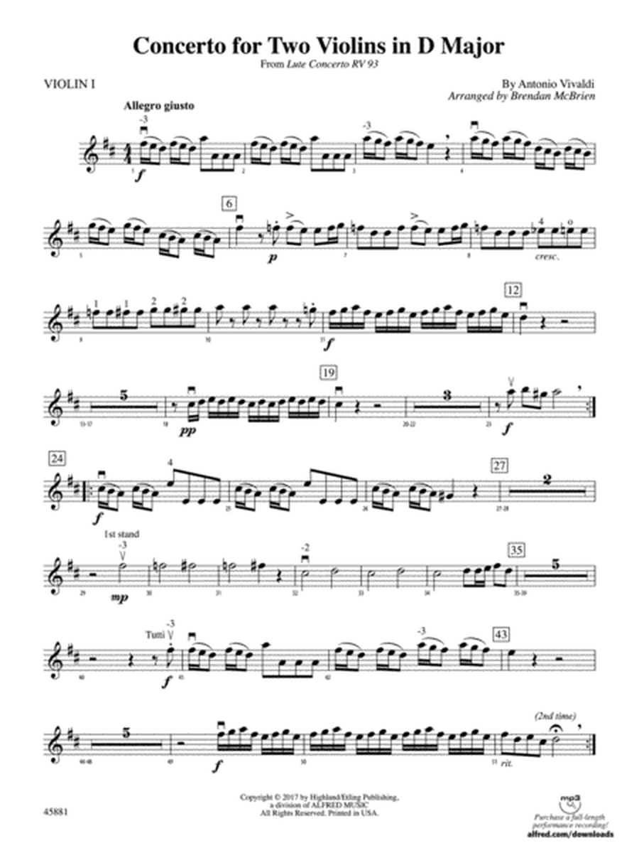 Concerto for Two Violins in D Major: 1st Violin