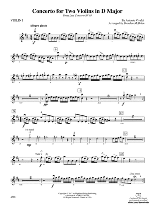 Concerto for Two Violins in D Major: 1st Violin
