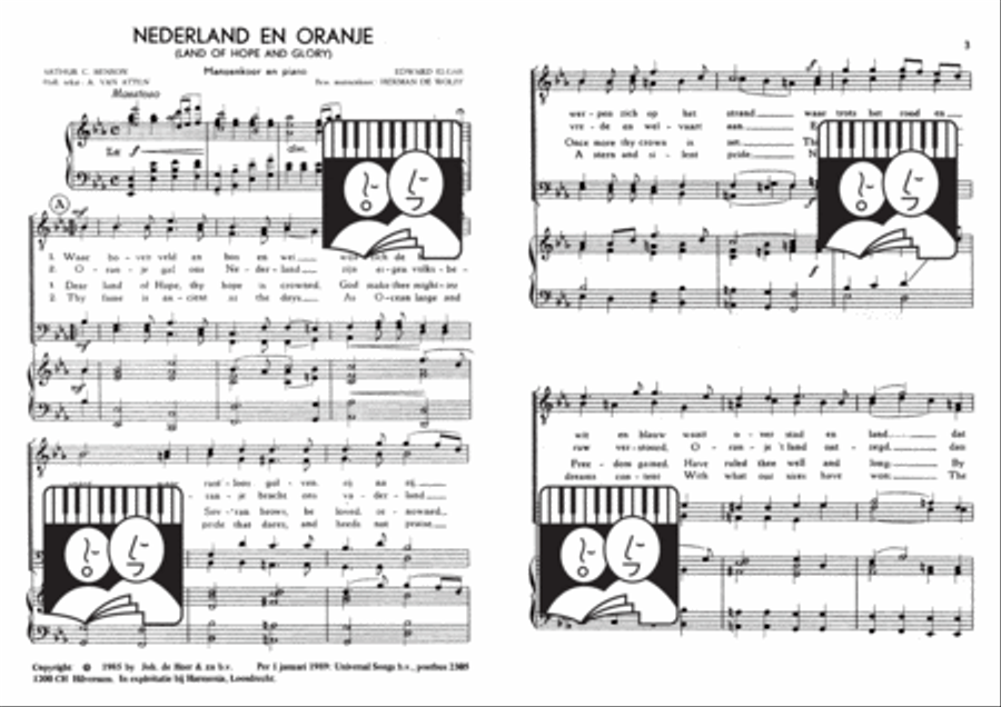 Nederland en Oranje / Land of hope and glory TTBB scores gallery preview page 2