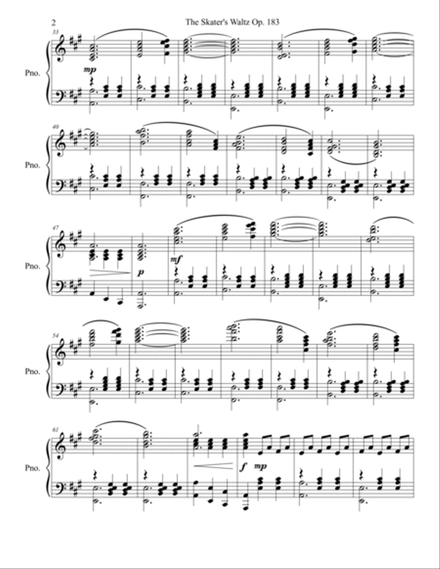 The Skater's Waltz Op. 183 Piano Solo scores gallery preview page 3