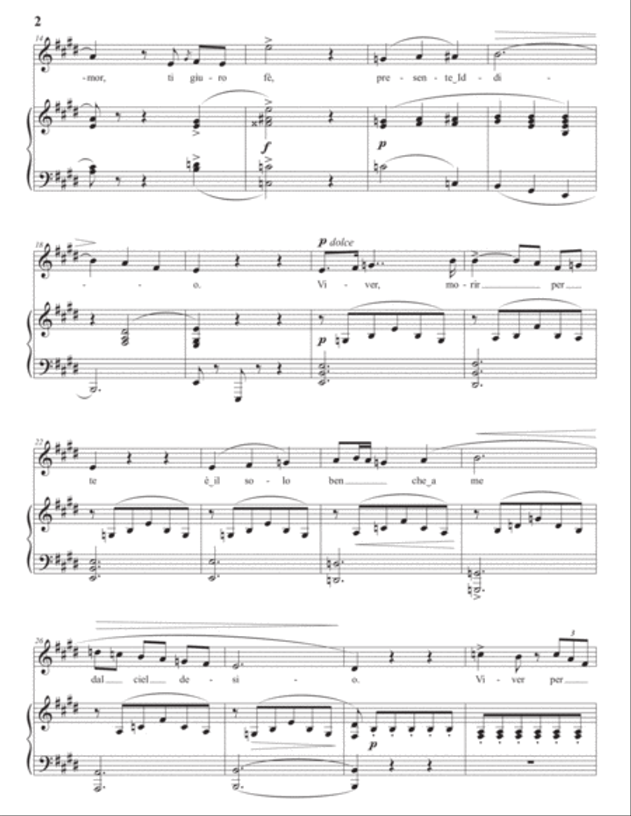 DONIZETTI: Eterno Amore e fè (transposed to E major) Voice scores gallery preview page 3