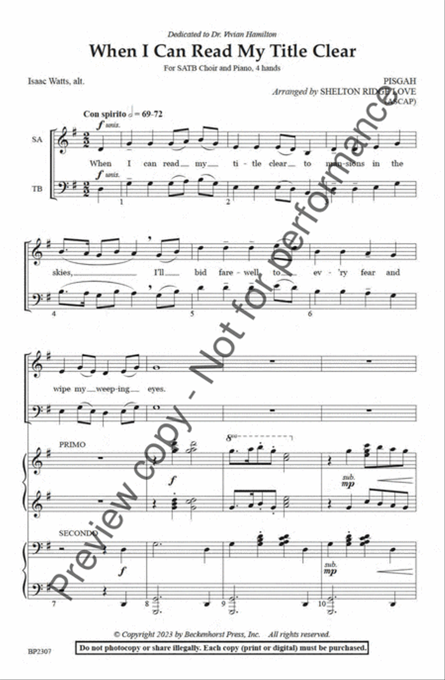 When I Can Read My Title Clear Choir scores gallery preview page 2