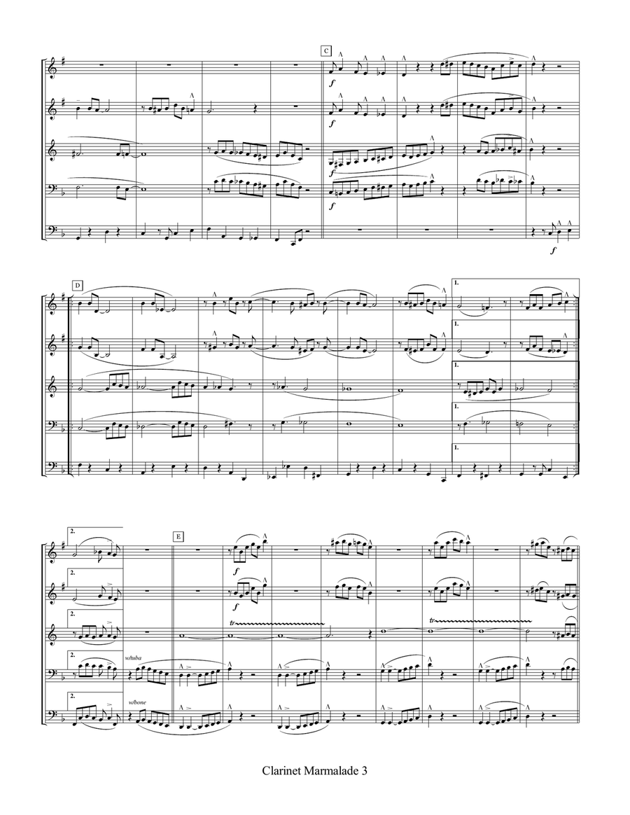 Clarinet Marmalade Brass Ensemble scores gallery preview page 6