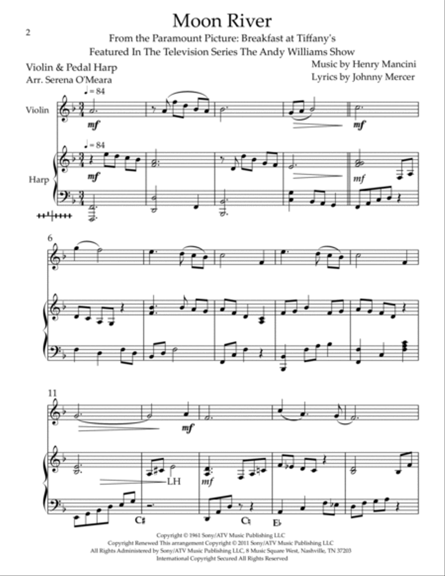 Moon River Moon River String Duet scores gallery preview page 2