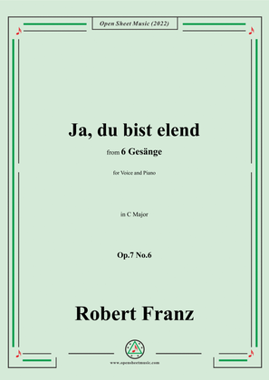 Book cover for Franz-Ja,du bist elend,in C Major,Op.7 No.6,from 6 Gesange