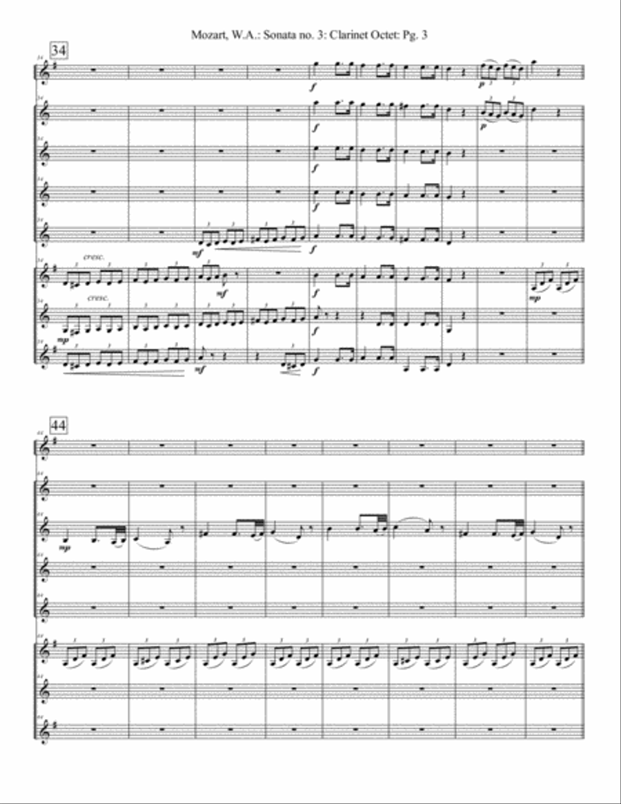 Sonata no. 3 Woodwind Ensemble scores gallery preview page 3