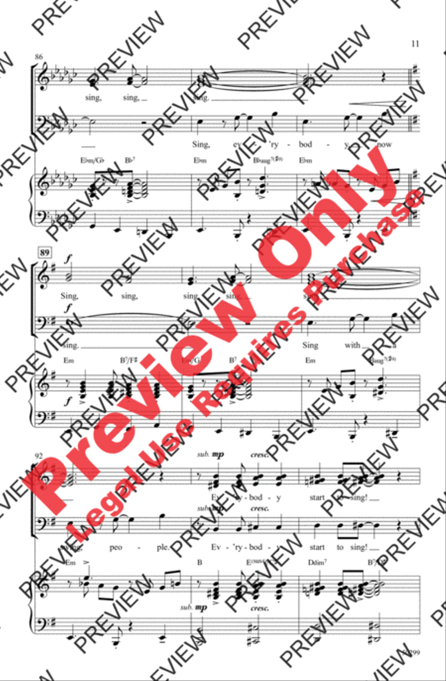 Sing, Sing, Sing Sing, Sing, Sing 3-Part scores gallery preview page 11