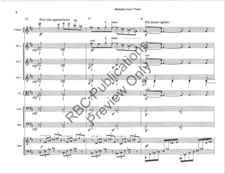 Meditation From Thais Violin W/Orch String Orchestra scores gallery preview page 9