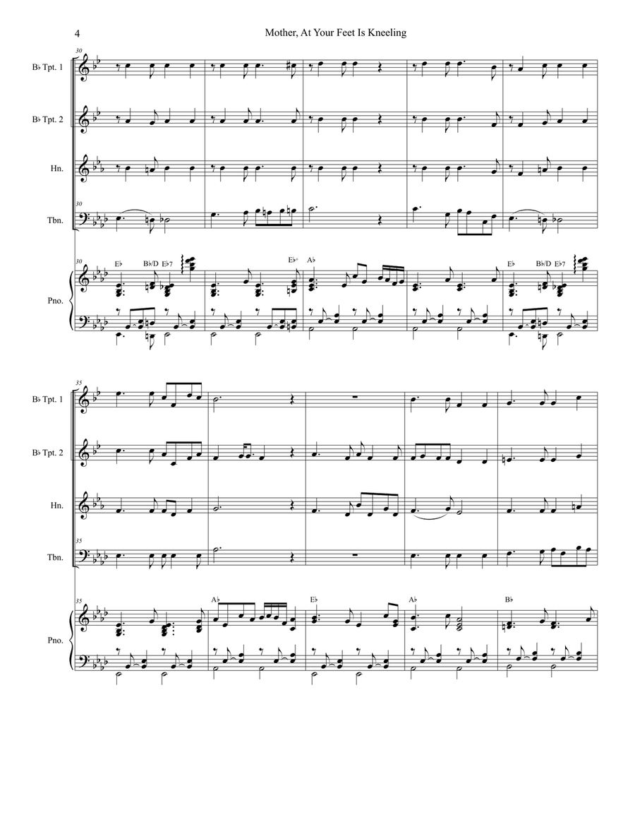 Mother At Your Feet Is Kneeling Brass Ensemble scores gallery preview page 4