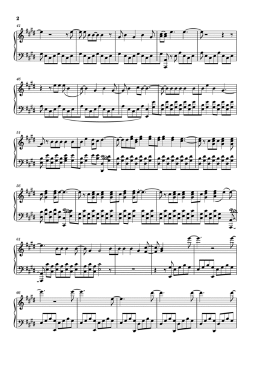 Runaway Piano Solo scores gallery preview page 2