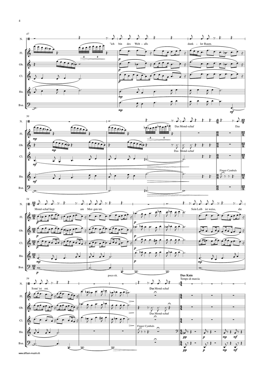Galgenlieder / Gallow Songs Woodwind Quintet scores gallery preview page 6