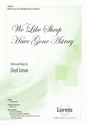 Book cover for We Like Sheep Have Gone Astray