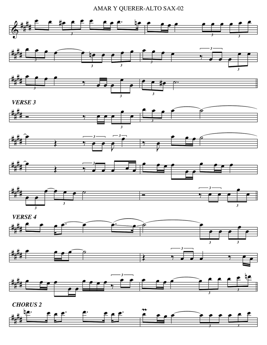 Amar Y Querer Alto Saxophone scores gallery preview page 2