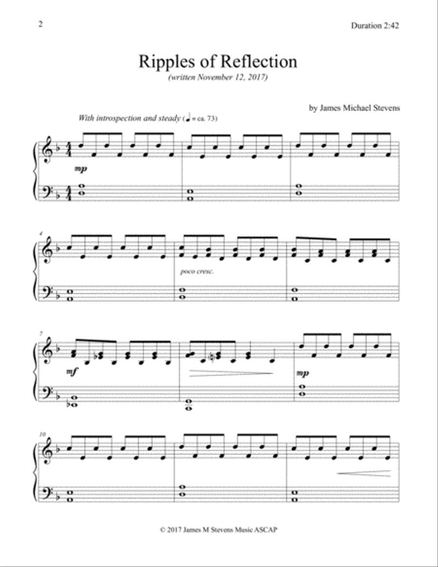 Ripples of Reflection Piano Solo scores gallery preview page 2