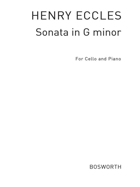 Eccles - Sonata G Minor For Cello/Piano