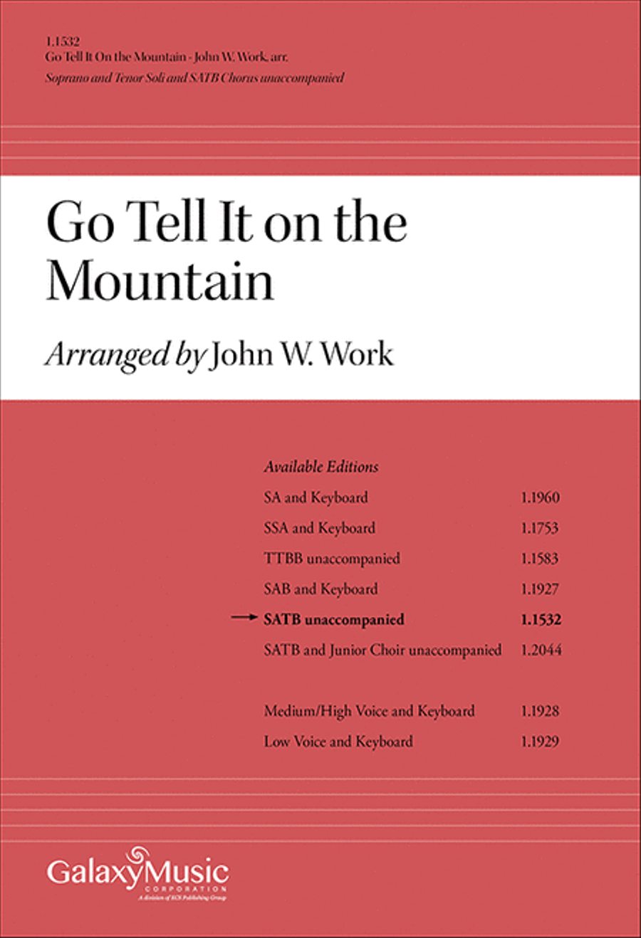 Go Tell It on the Mountain 4-Part scores gallery preview page 1