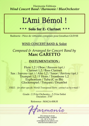 L'Ami Bémol - Badinerie for Solo Eb Clarinet and Wind Band