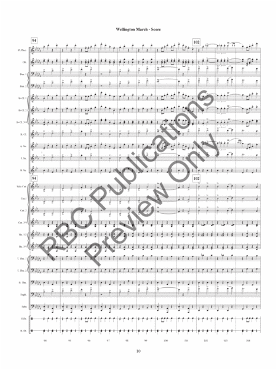 Wellington March Concert Band scores gallery preview page 12