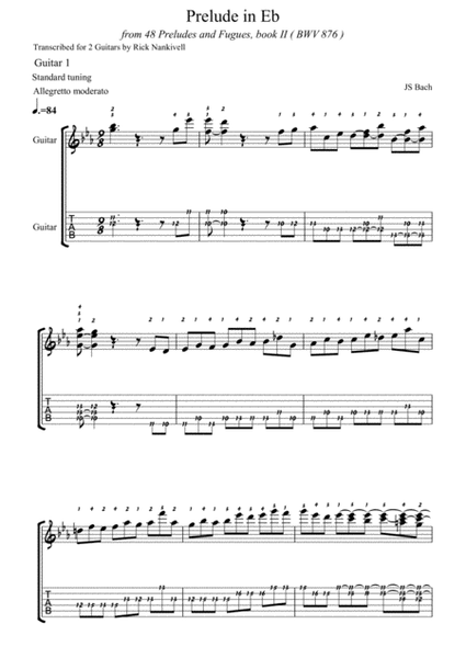 Prelude in Eb major BWV 876